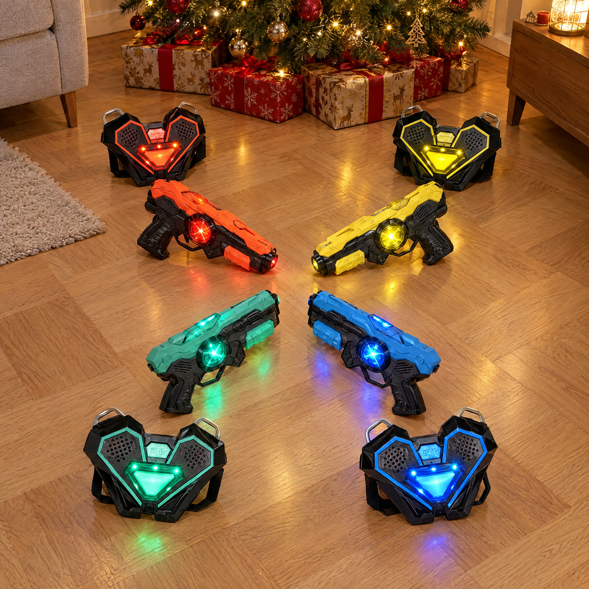 Famille LUMIARENE 1v1v1v1 : Rouge, Jaune, Bleu, Vert
